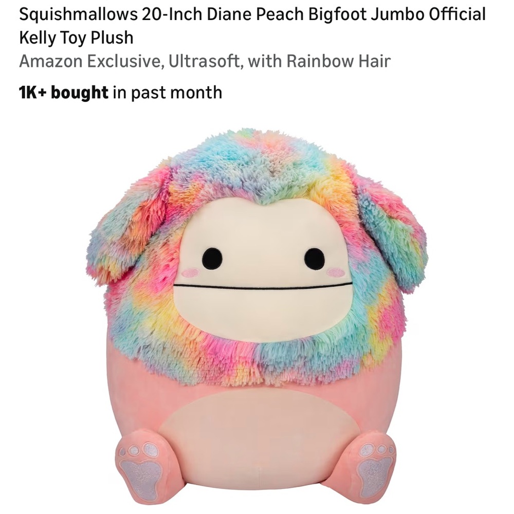 Big Squishmallow Pastel Rainbow Plush Toy